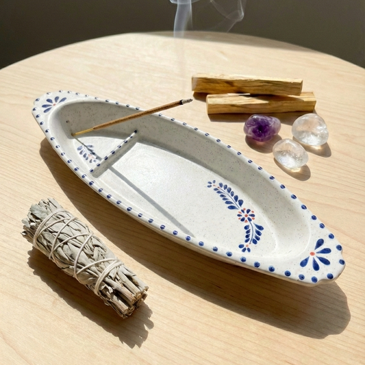 Incense Holder - Garden Blue