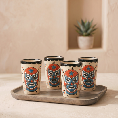 Shot Glass - Luchador Orange