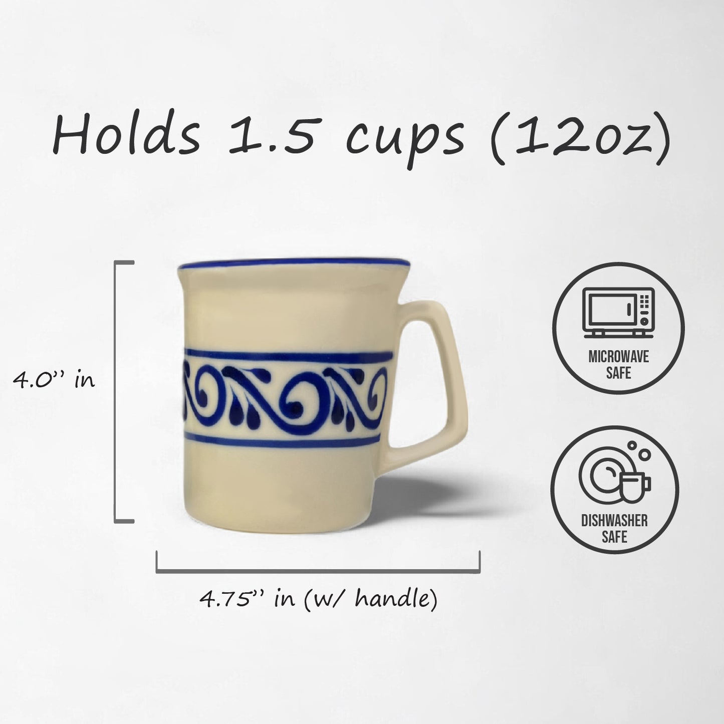 Artistic hand-painted ceramic mug for hot beverages