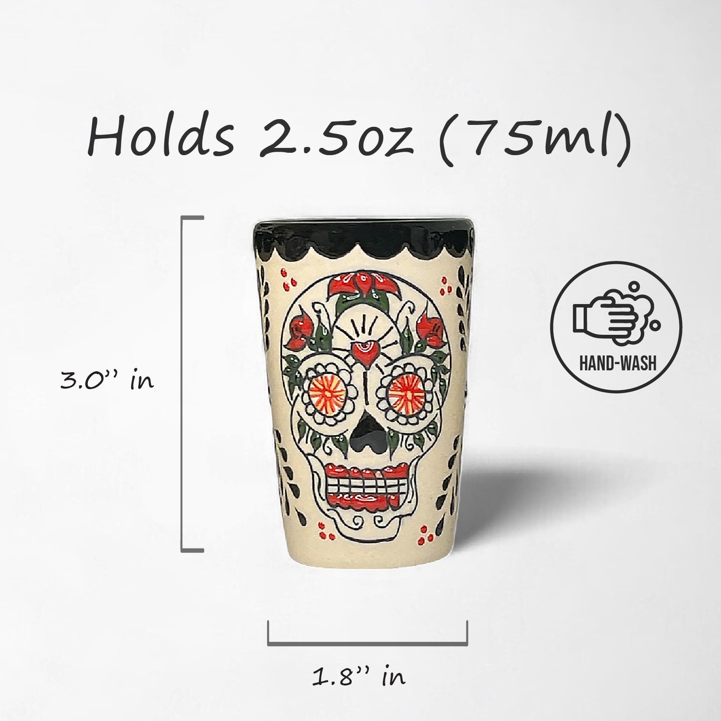 Handmade colorful skull shot glasses, perfect for festive celebrations.