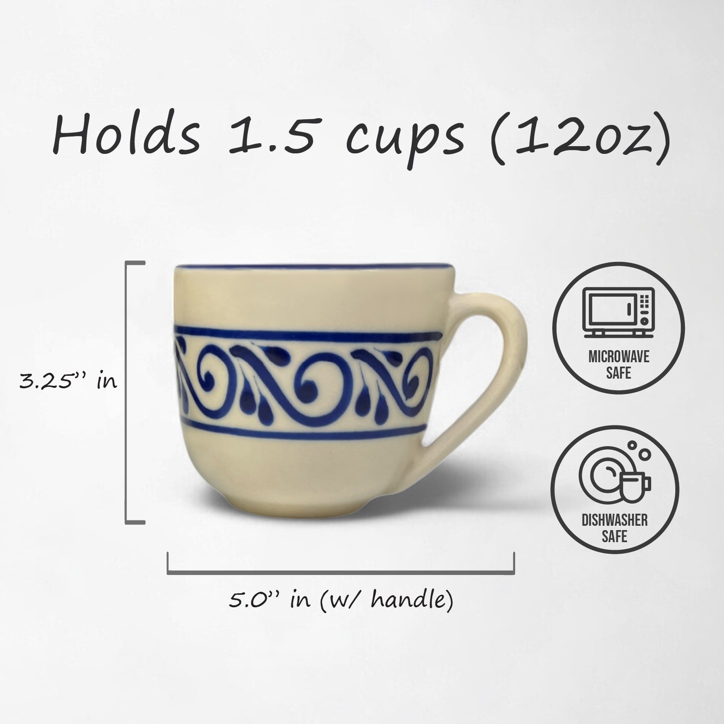 A vibrant hand-painted ceramic mug, perfect gift for coffee lovers