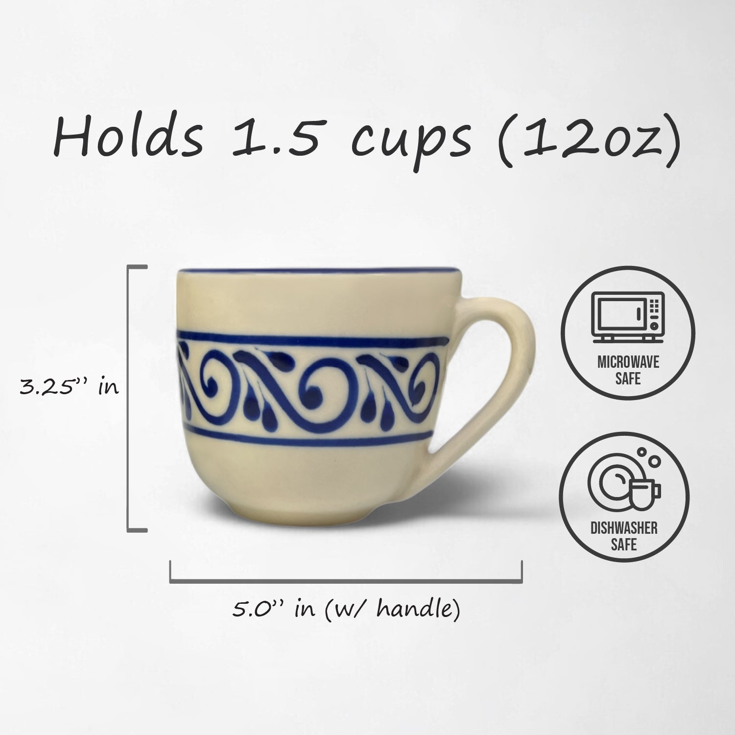 A vibrant hand-painted ceramic mug, perfect gift for coffee lovers