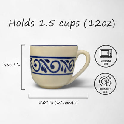 A vibrant hand-painted ceramic mug, perfect gift for coffee lovers