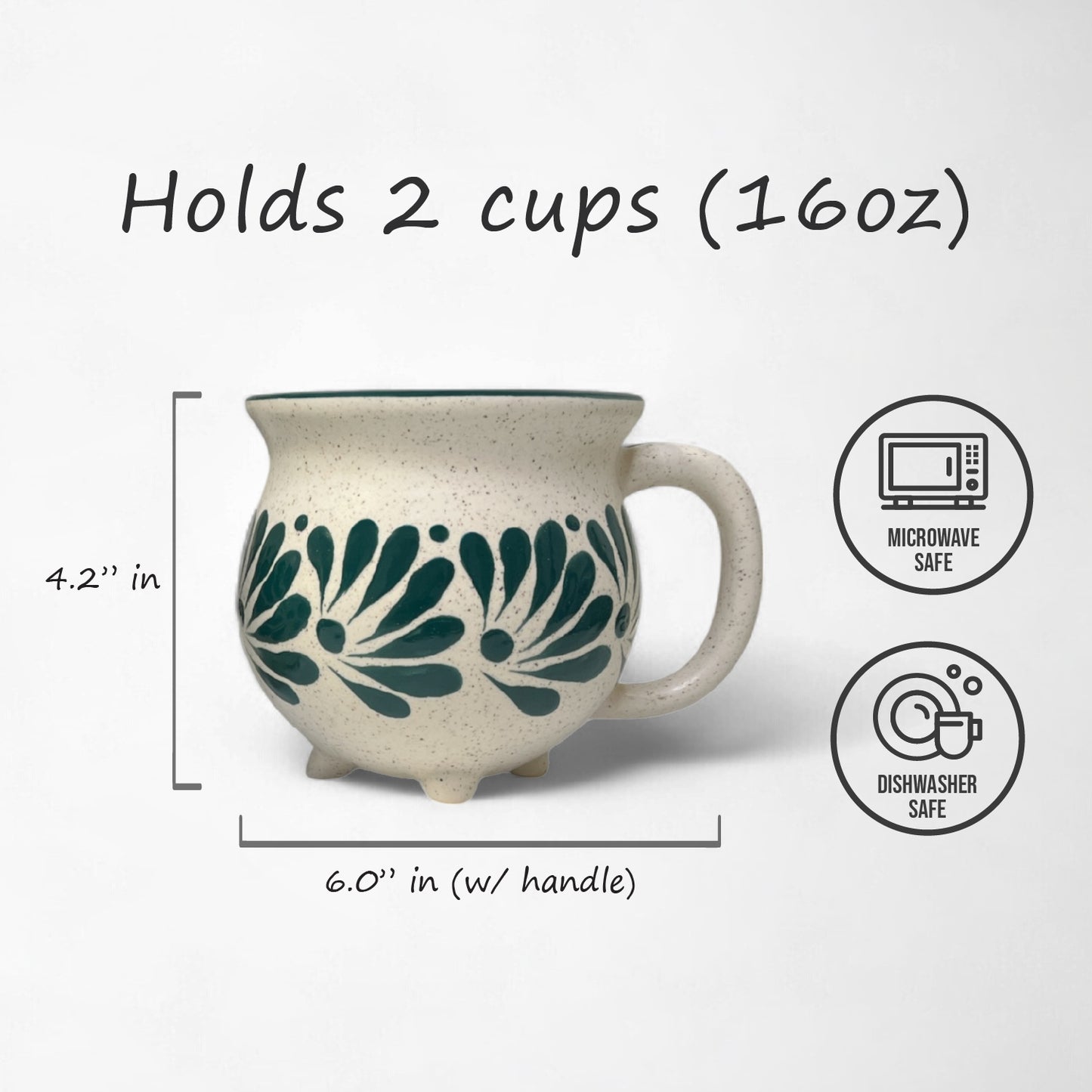 luxury mug set for home or office use. green talavera design