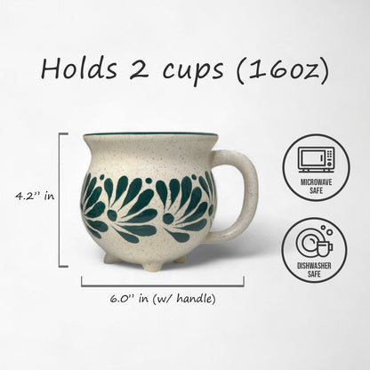 luxury mug set for home or office use. green talavera design