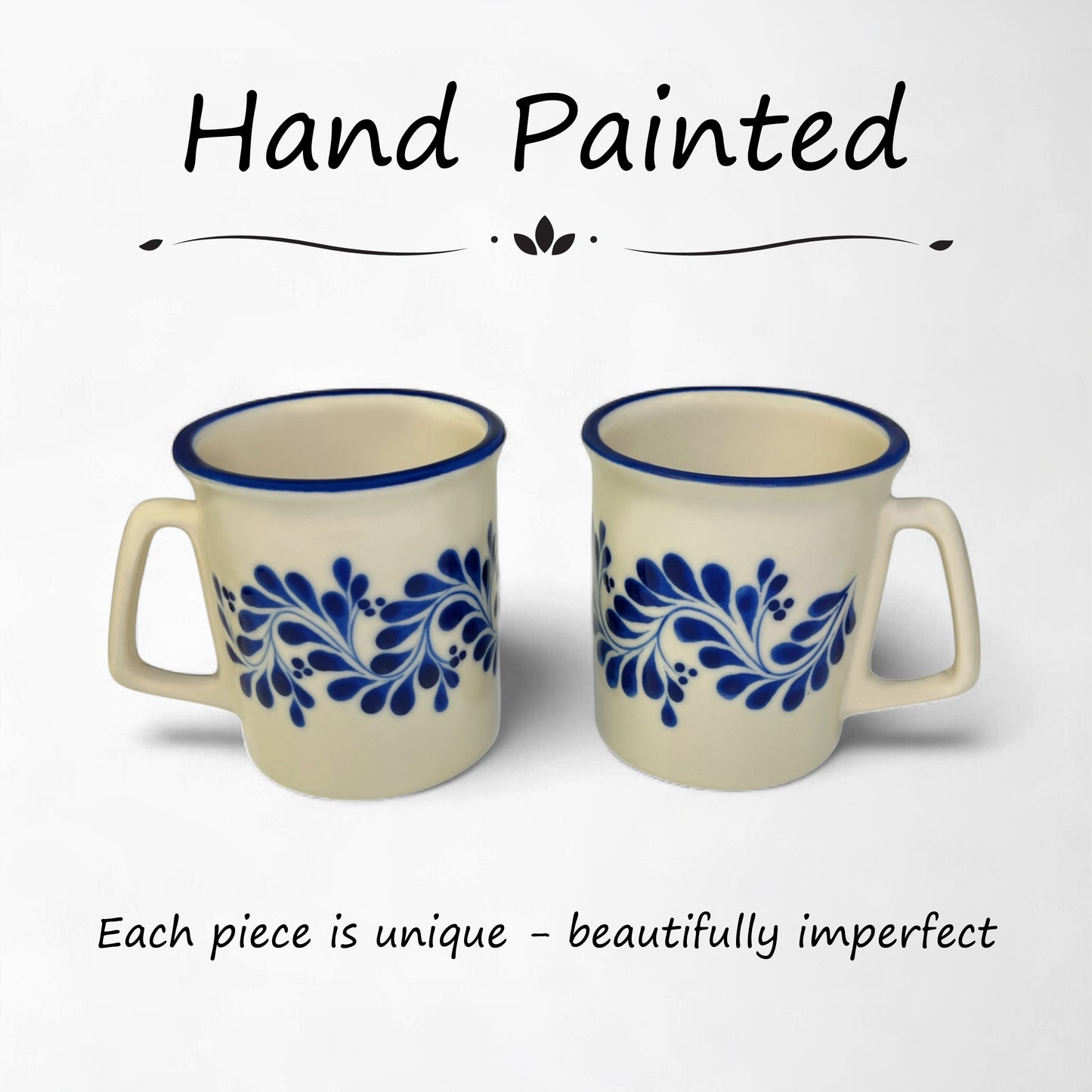 Gift ready set of two ceramic mugs.  perfect for coffee lovers or tea lovers.