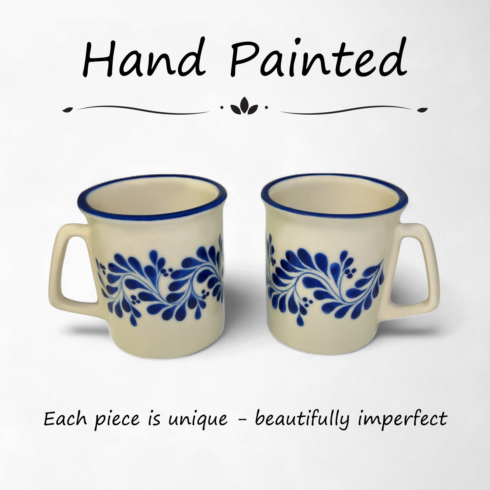 Gift ready set of two ceramic mugs.  perfect for coffee lovers or tea lovers.