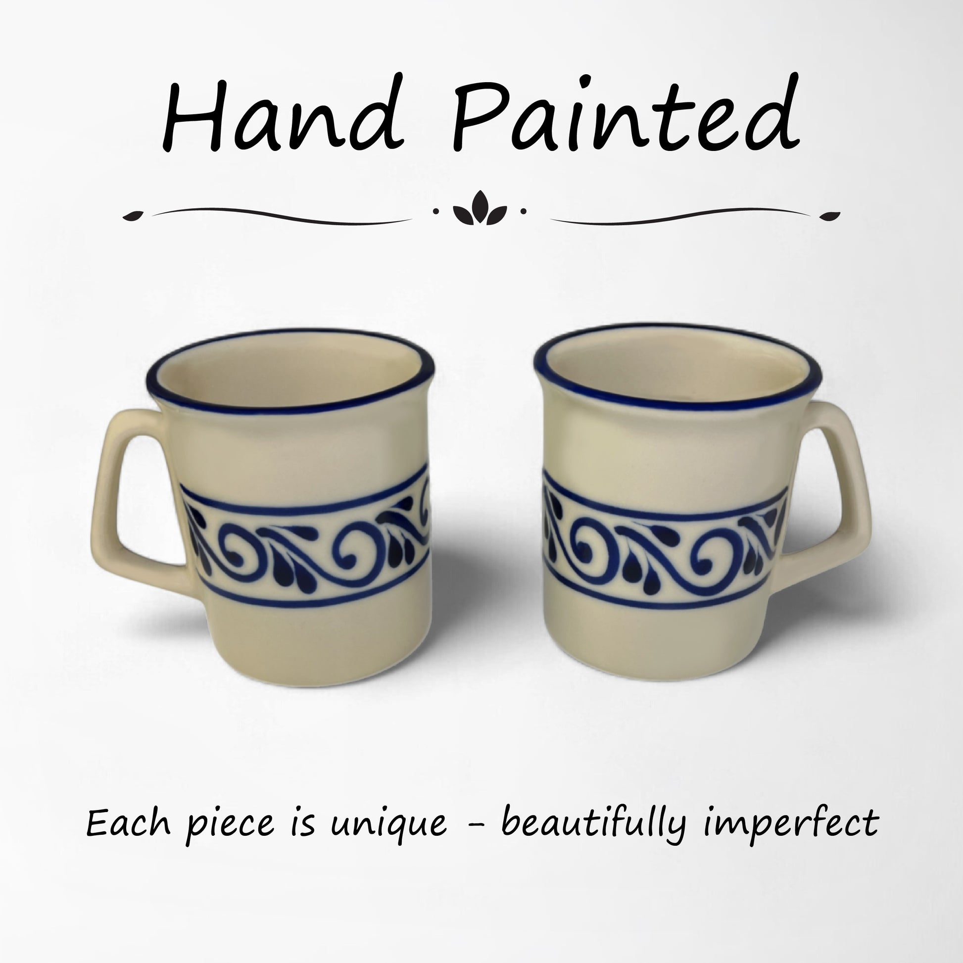Elegant ceramic mugs with comfortable handles, great for daily use at home or office