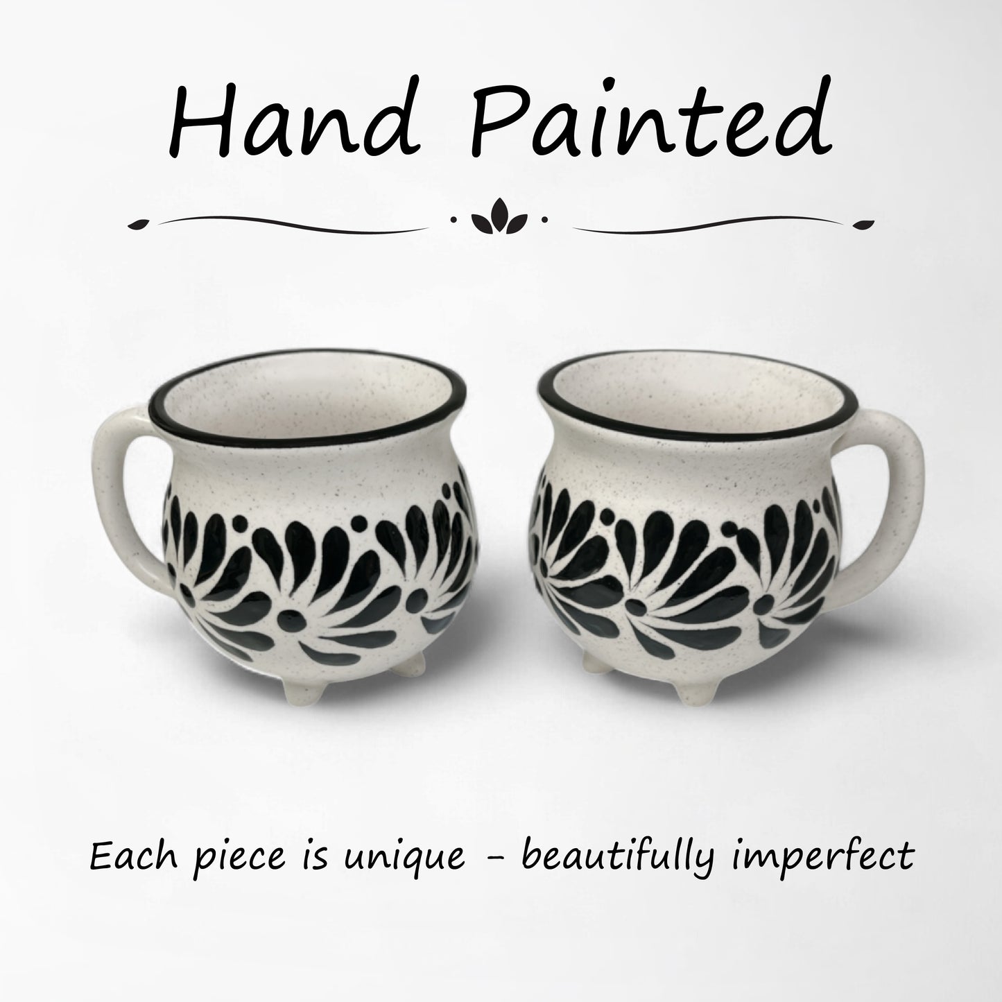 Artistic hand-painted coffee mug with abstract patterns, unique gift. made in Mexico