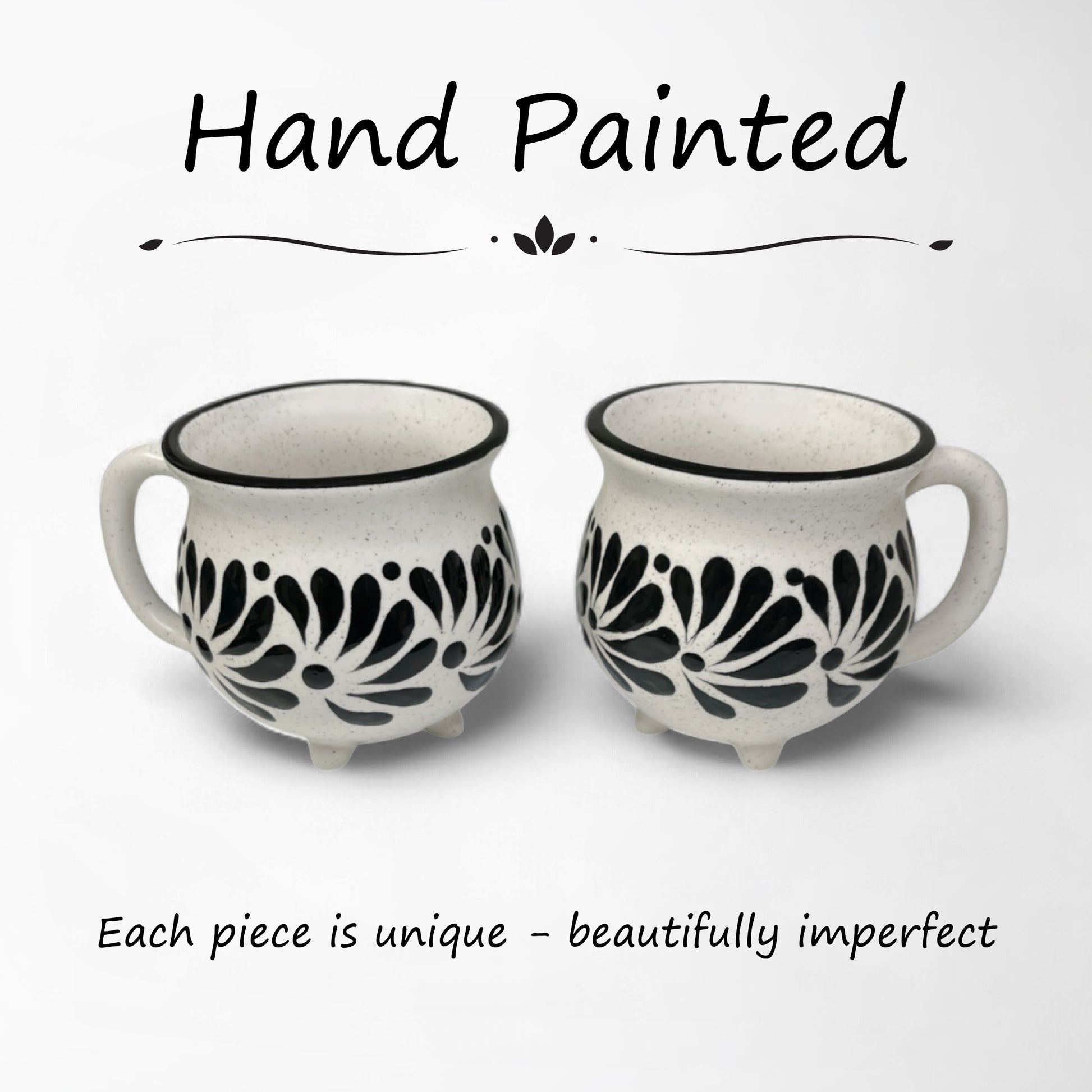 Artistic hand-painted coffee mug with abstract patterns, unique gift. made in Mexico