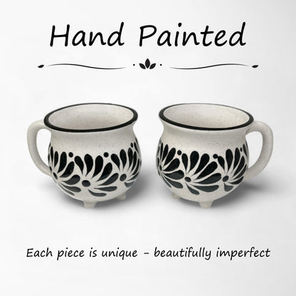 Artistic hand-painted coffee mug with abstract patterns, unique gift. made in Mexico