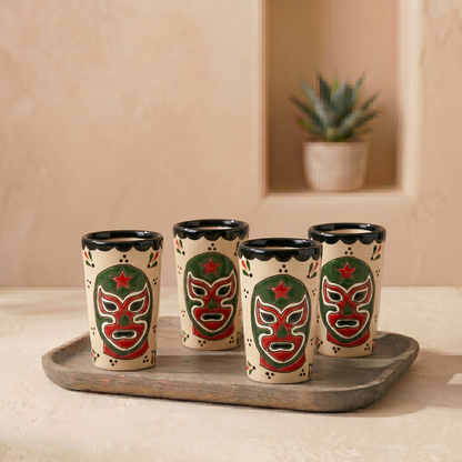 Shot Glass - Luchador Green