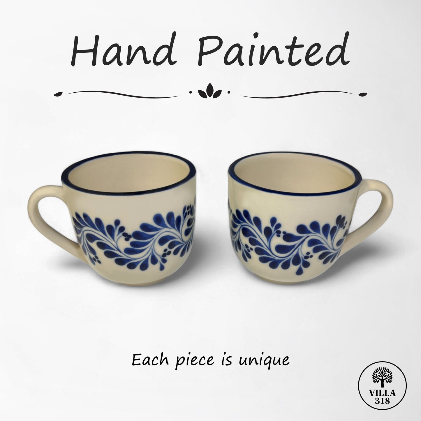 Café Mug Set of 4 - Garden Blue