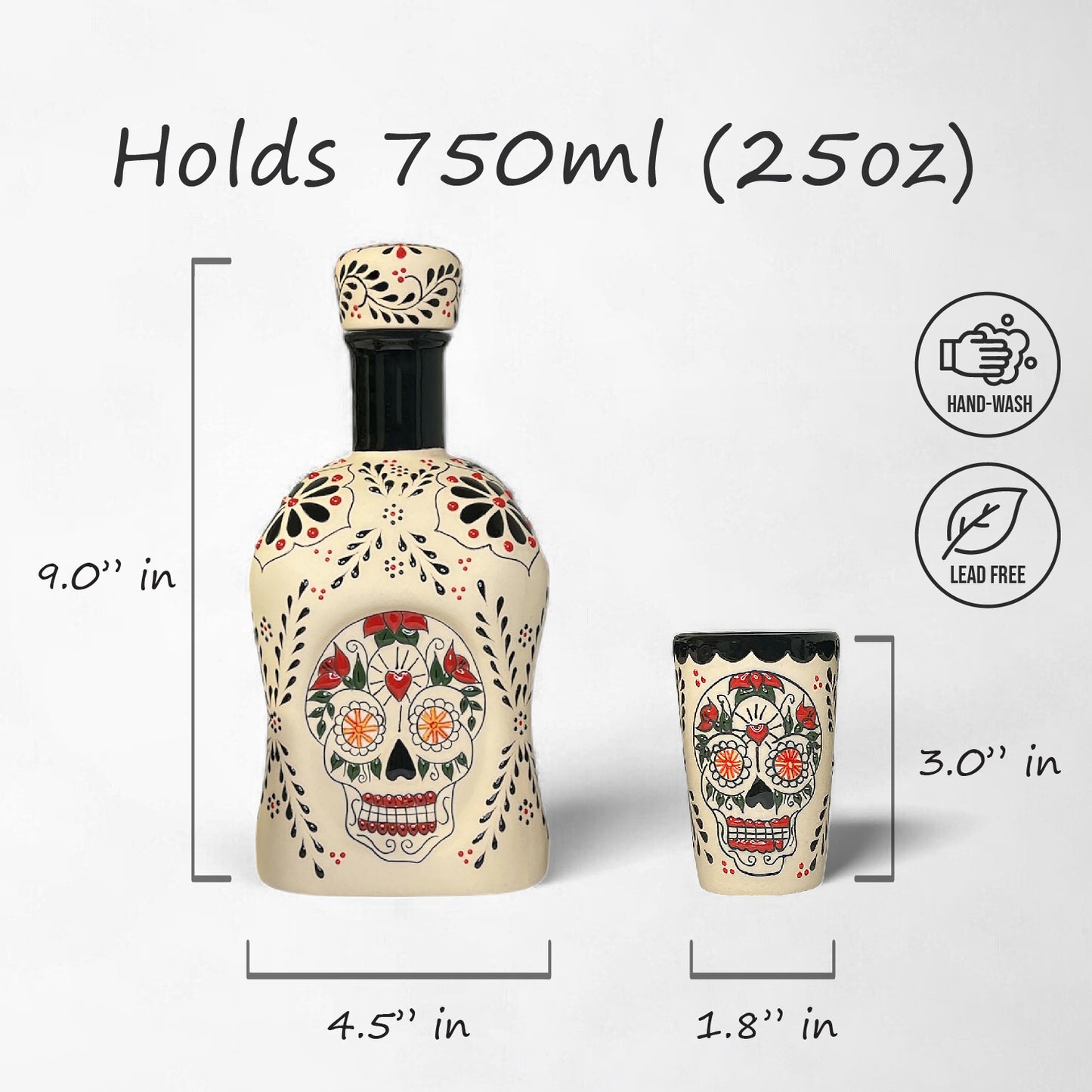 Tequila Decanter Set - Catrina
