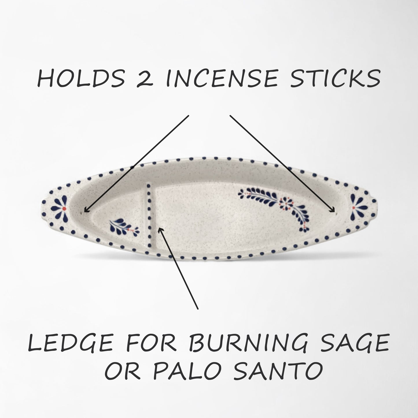 Incense Holder - Garden Blue