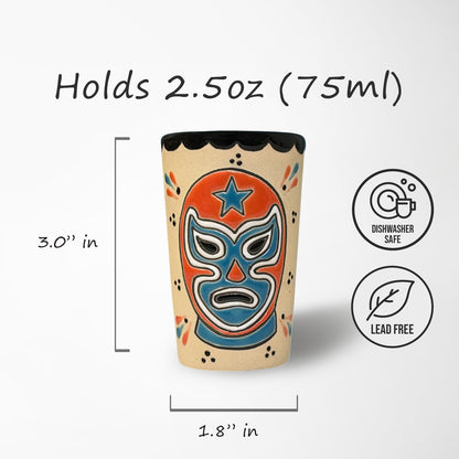 Shot Glass - Luchador Orange