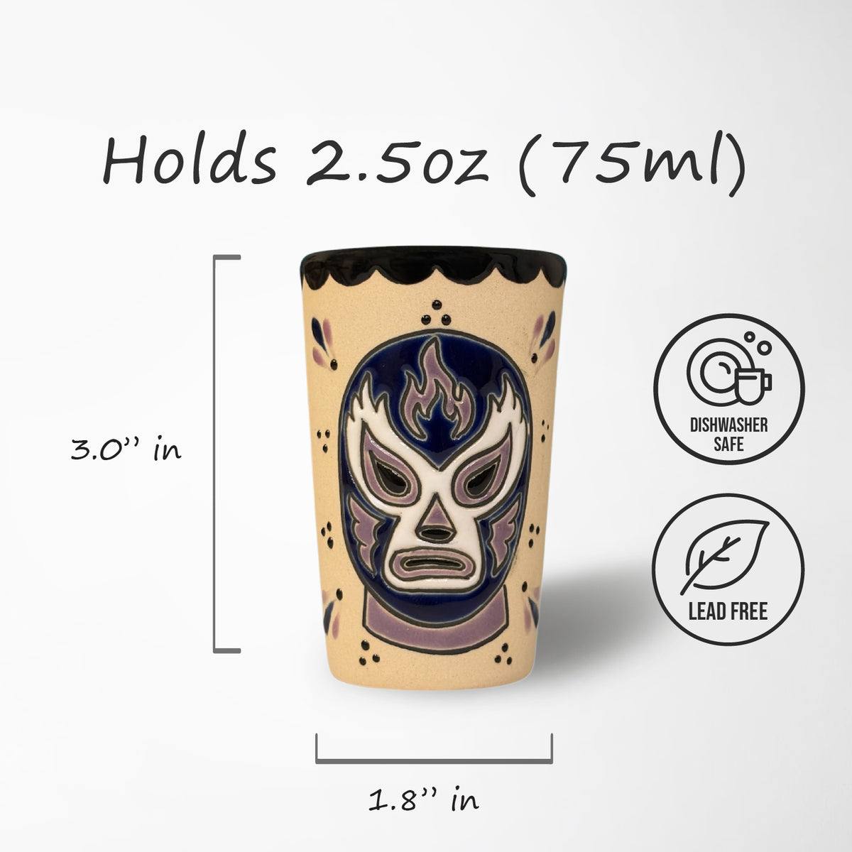 Shot Glass - Luchador Purple