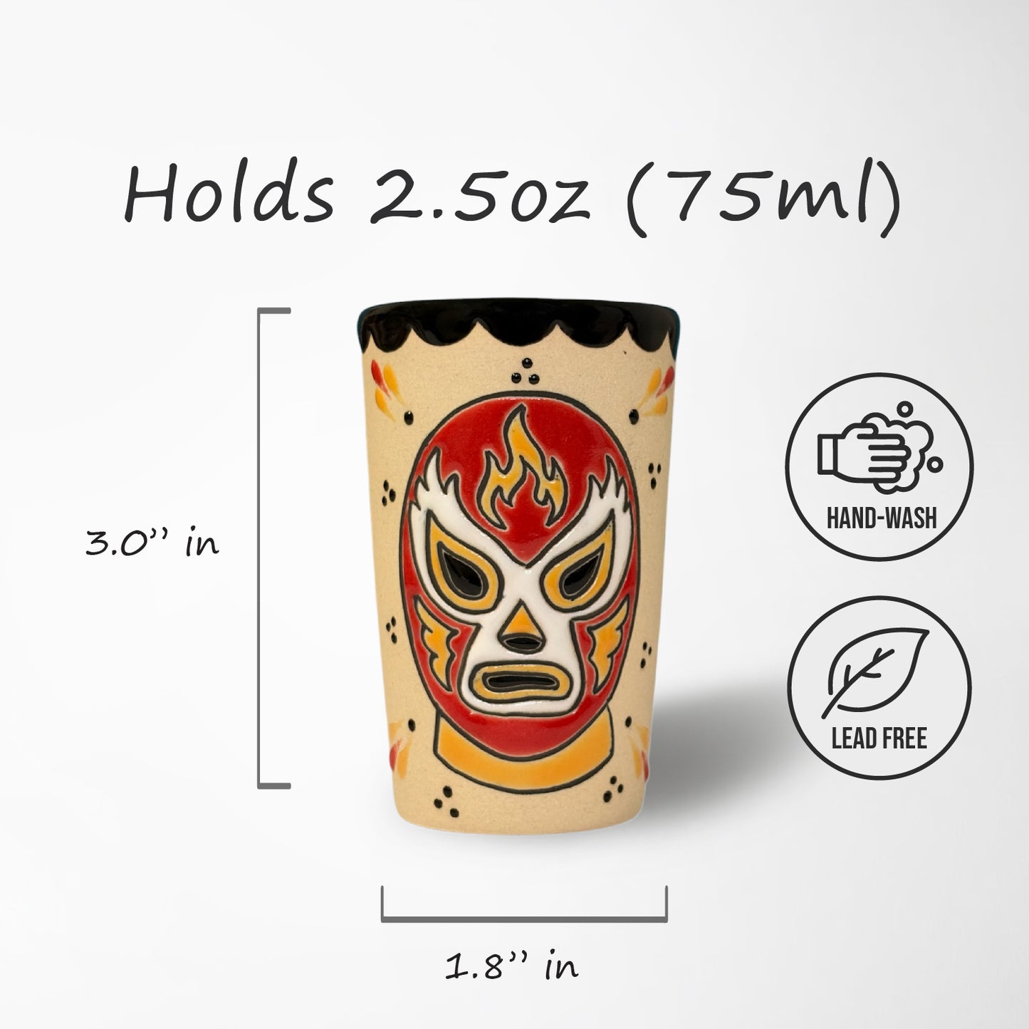 Shot Glass - Luchador Red
