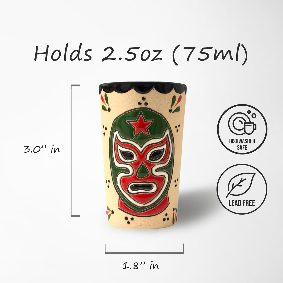 Shot Glass - Luchador Green