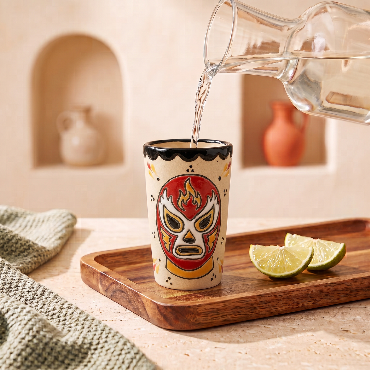 Luchador Rojo Large Sipper