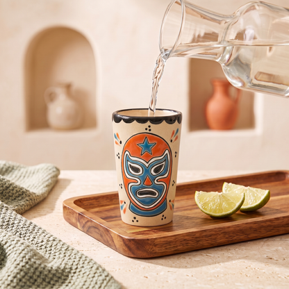Shot Glass - Luchador Orange