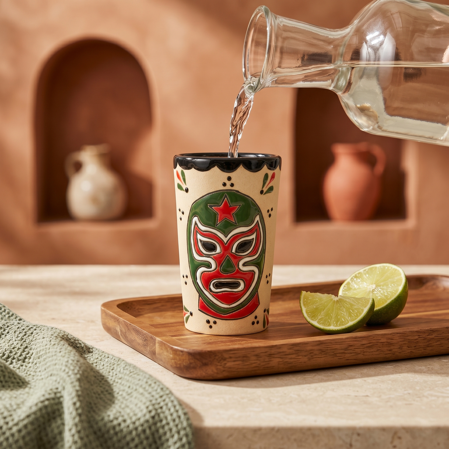 Shot Glass - Luchador Green