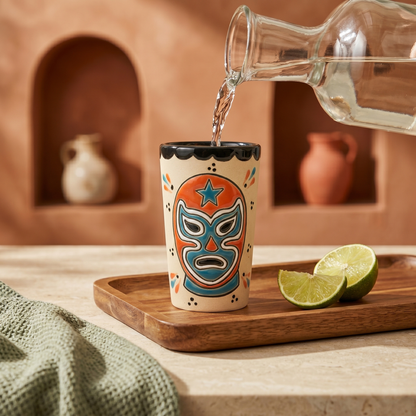 Shot Glass - Luchador Orange
