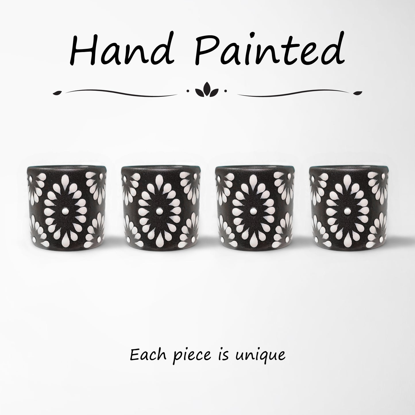 Talavera Shot Glass - Black & White