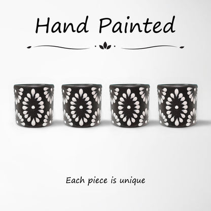 Talavera Shot Glass - Black & White