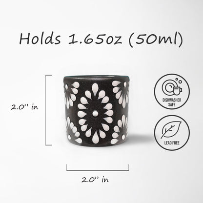 Talavera Shot Glass - Black & White