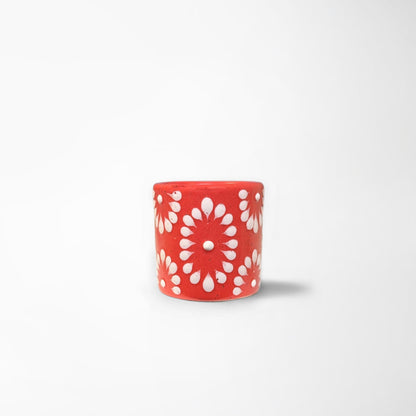 Talavera Shot Glass - Red & White