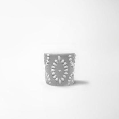Talavera Shot Glass - Grey & White