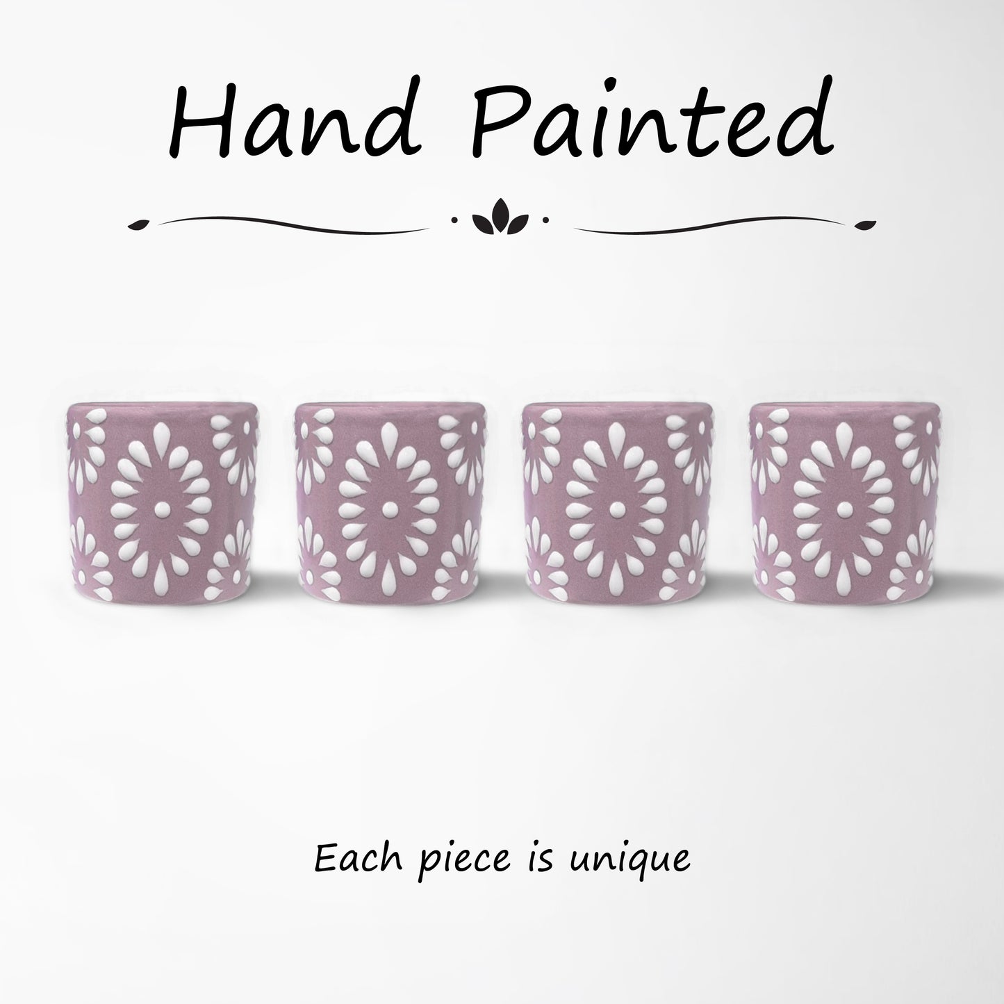 Talavera Shot Glass - Lilac & White