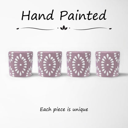 Talavera Shot Glass - Lilac & White