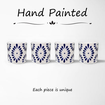 Talavera Shot Glass - White & Blue