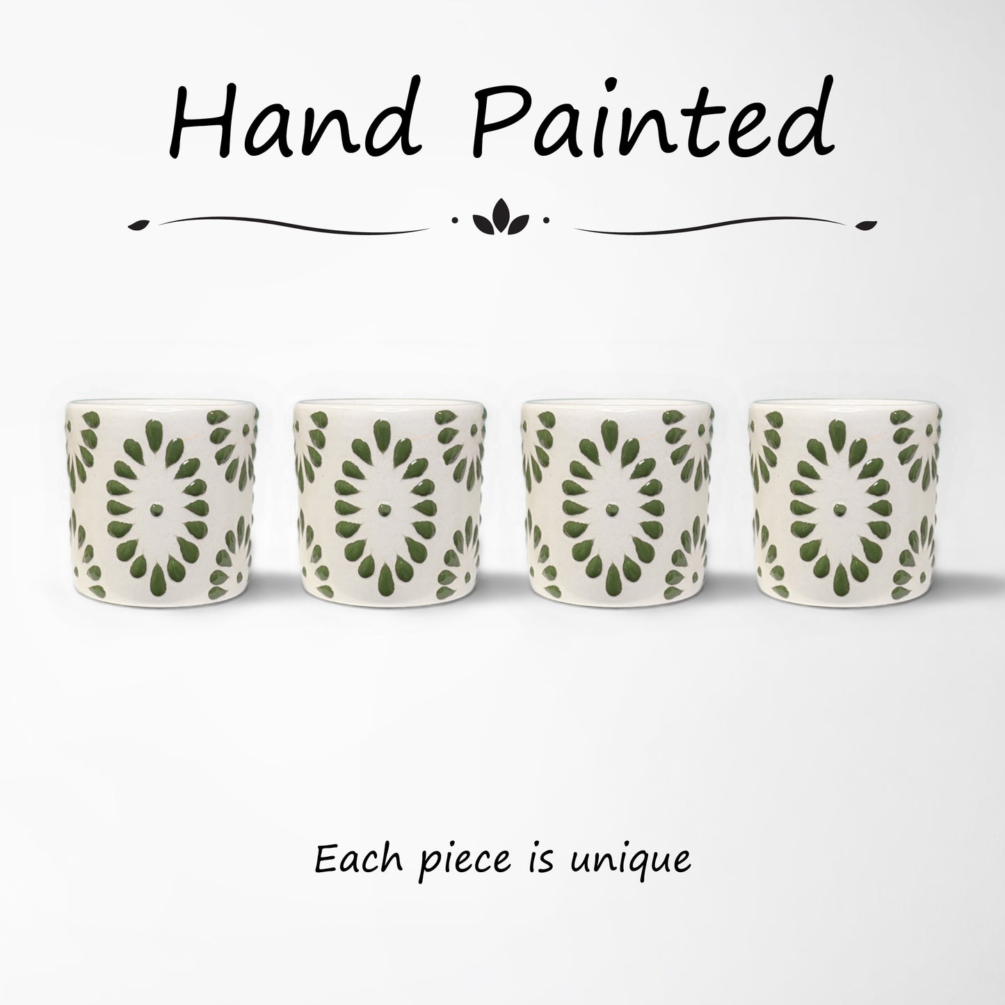 Talavera Shot Glass - White & Green