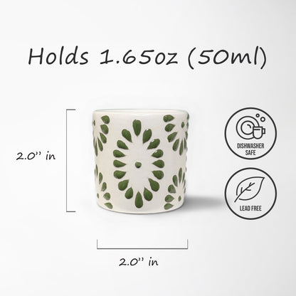 Talavera Shot Glass - White & Green