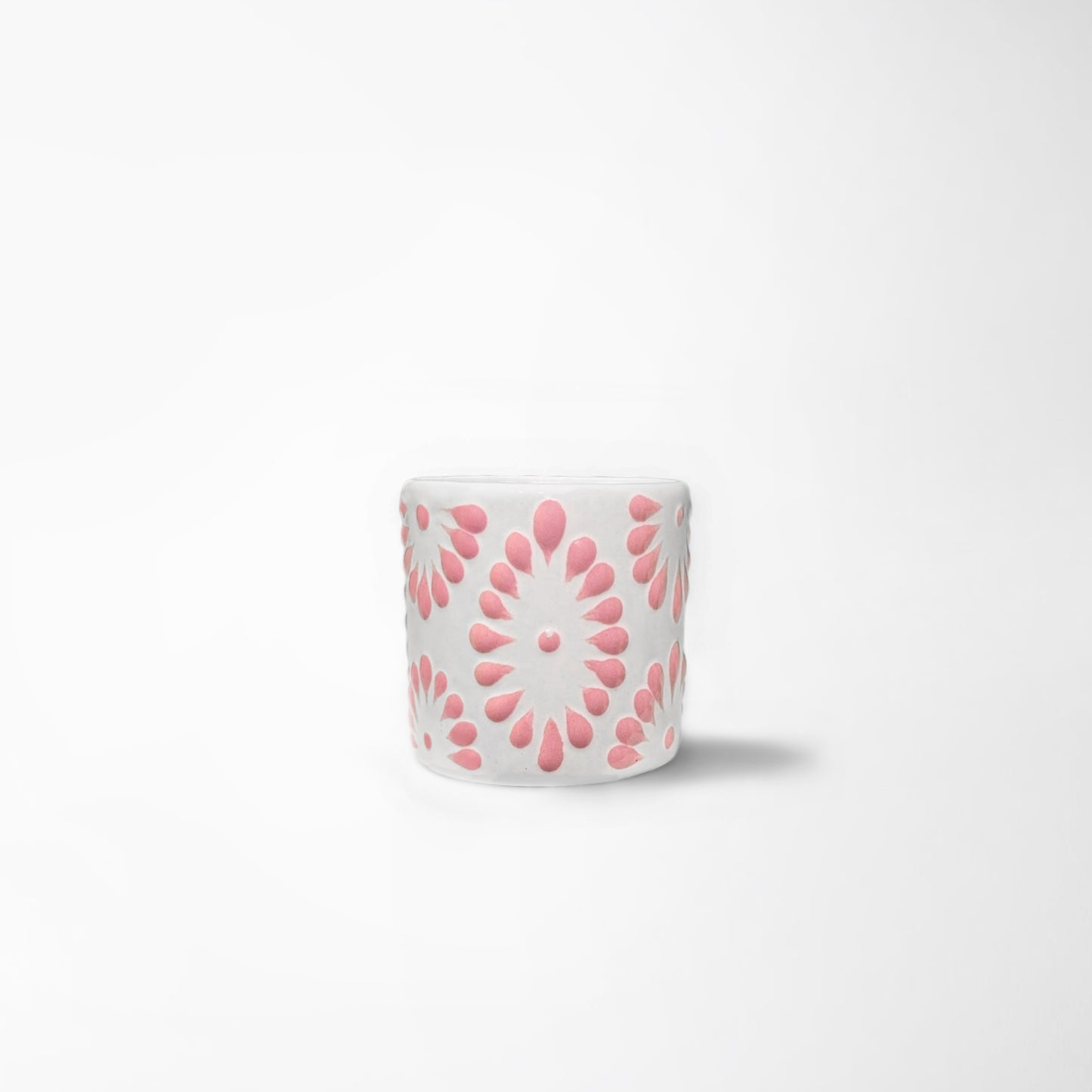 Talavera Shot Glass - White & Pink
