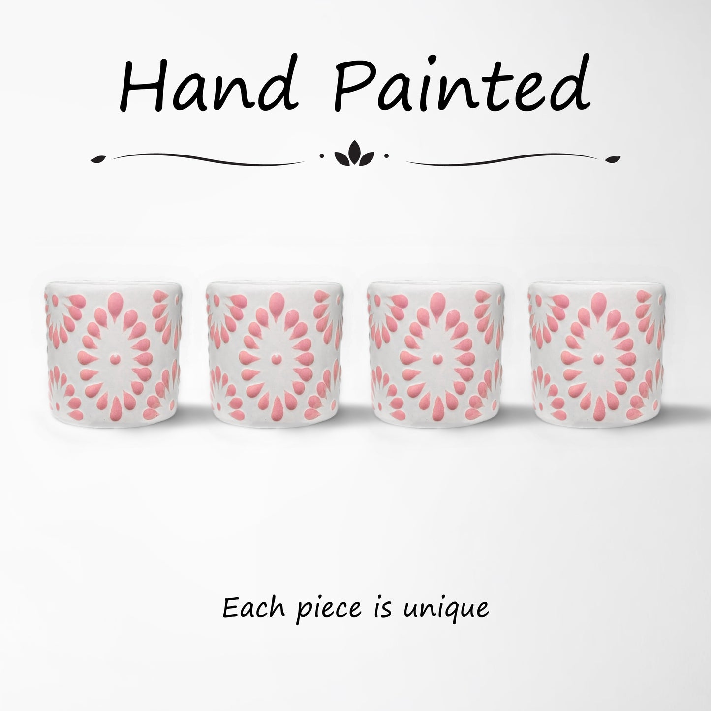 Talavera Shot Glass - White & Pink