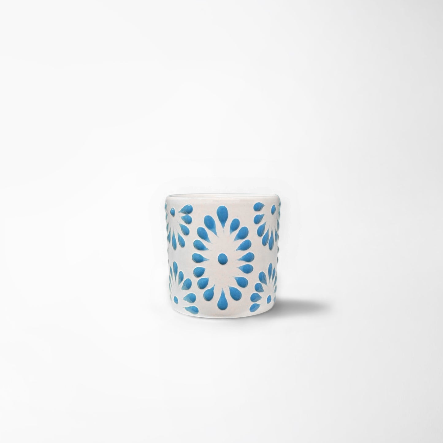 Talavera Shot Glass - White & Turquiose