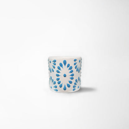 Talavera Shot Glass - White & Turquiose