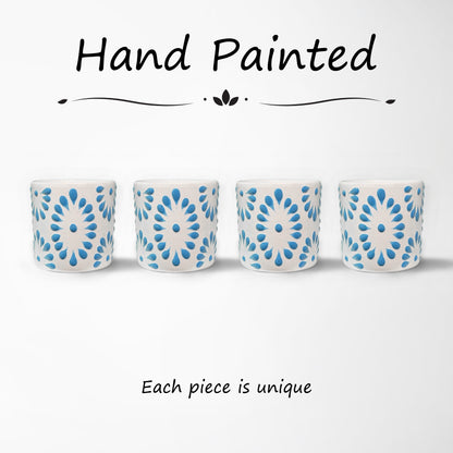 Talavera Shot Glass - White & Turquiose