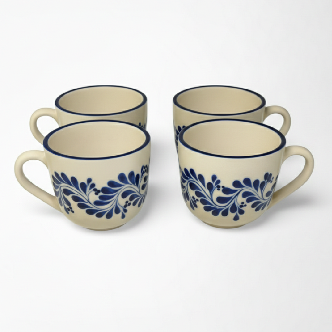 Café Mug Set of 4 - Garden Blue