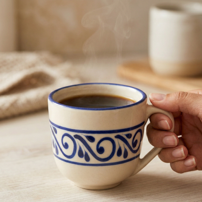 Café Mug - Tribal Blue