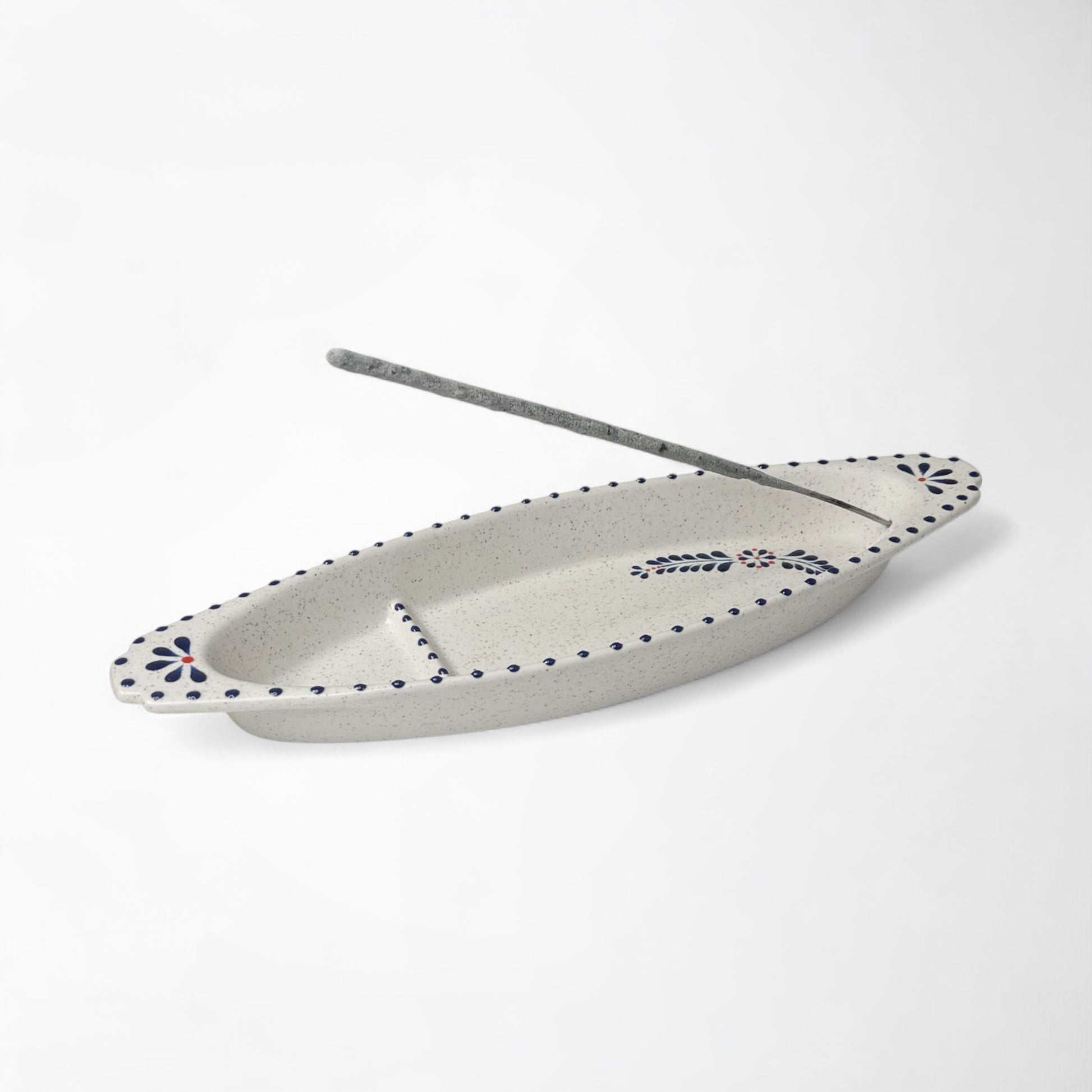 Hand-painted ceramic incense holder for burning incense sticks, perfect for meditation, yoga, or home decor