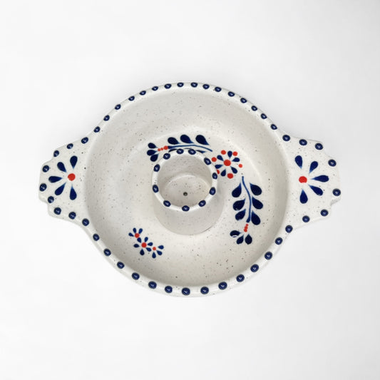 Decorative ceramic incense holder bowl designed to hold Palo Santo, incense sticks, or smudge sticks.