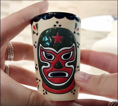Shot Glass - Luchador Green