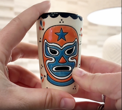 Shot Glass - Luchador Orange