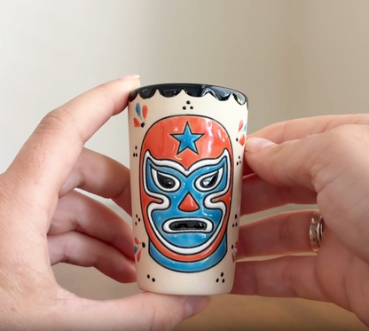 Shot Glass - Luchador Orange