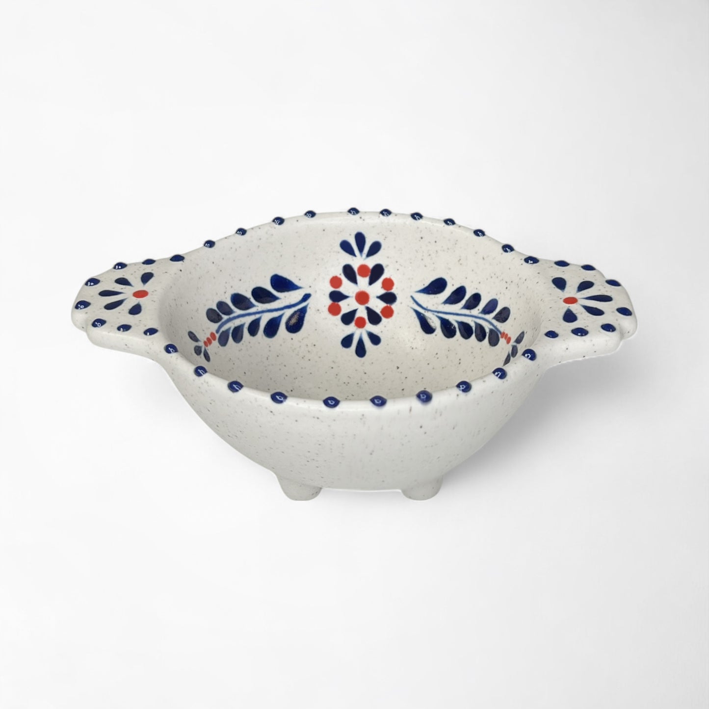 decorative ceramic smudge bowl for burning sage and palo santo, perfect for altar use. hand made and painted in Mexico. 